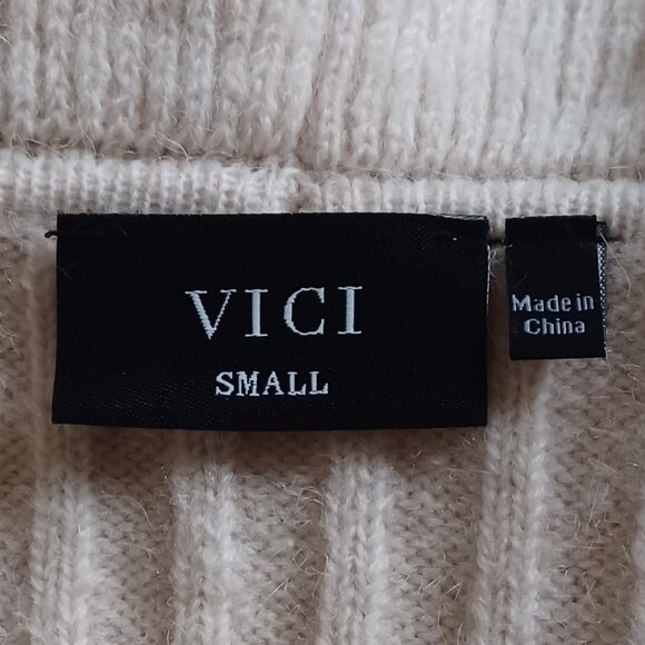 EUC Vici Ruffled Tie-Front Bell Sleeve Cream Cardigan Size Small - Picture 5 of 6